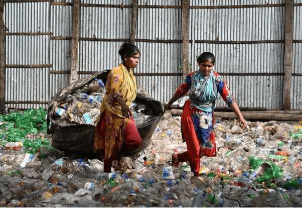 Recycled plastic granules